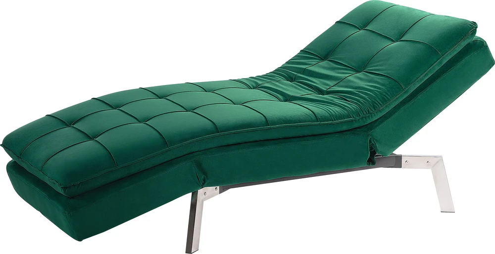 Sofa Beliani Šezlongas LOIRET smaragdinio aksomo