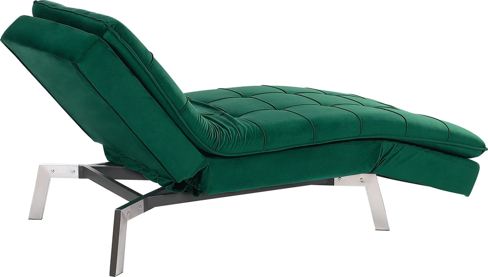 Sofa Beliani Šezlongas LOIRET smaragdinio aksomo