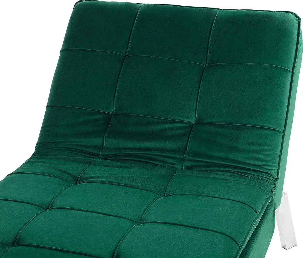 Sofa Beliani Šezlongas LOIRET smaragdinio aksomo