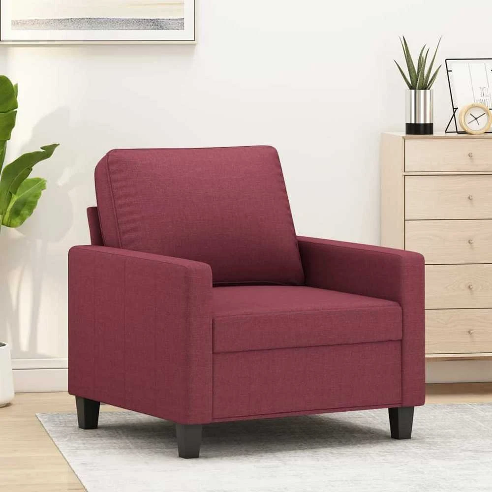 Sofa Krėslas, raudonojo vyno spalvos, 60cm, audinys