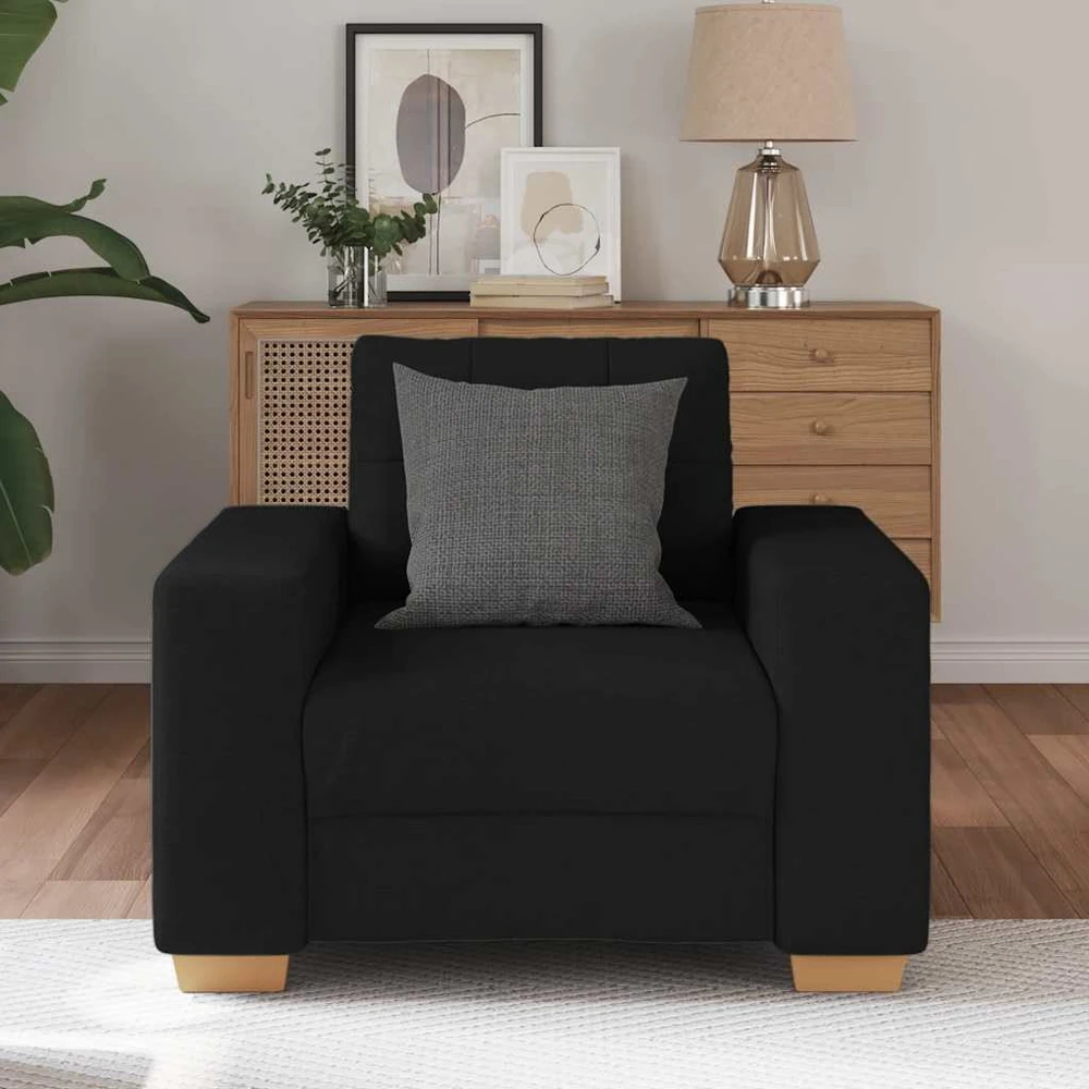 Sofa-kėdė, juoda, 100x78x80 cm, audinys