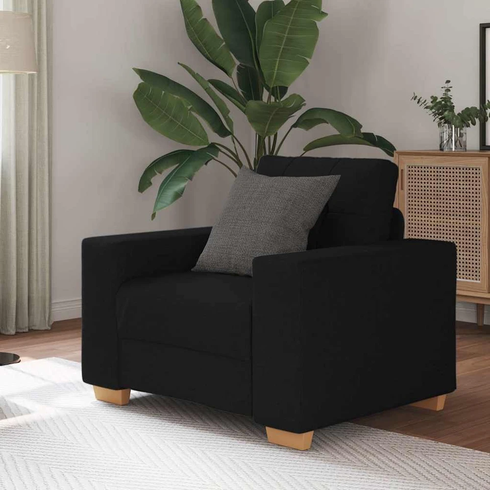 Sofa-kėdė, juoda, 100x78x80 cm, audinys