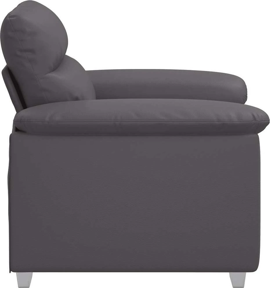 Fotelis Sofa-kėdė, pilka, 100x81x84 cm, dirbtinė oda