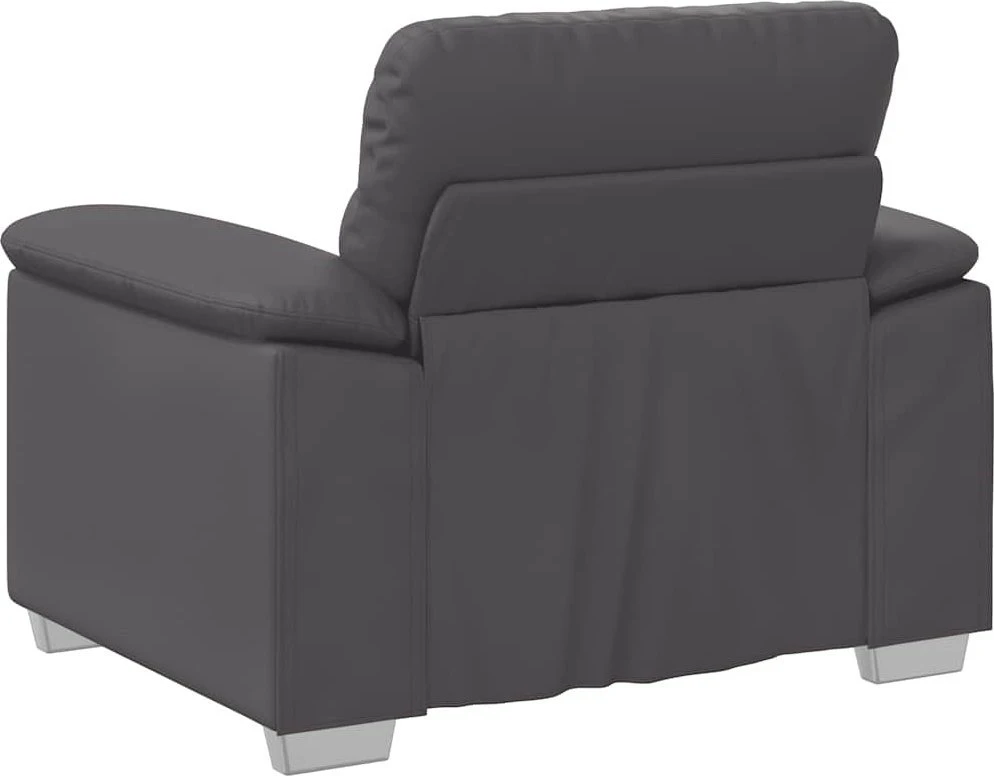 Fotelis Sofa-kėdė, pilka, 100x81x84 cm, dirbtinė oda