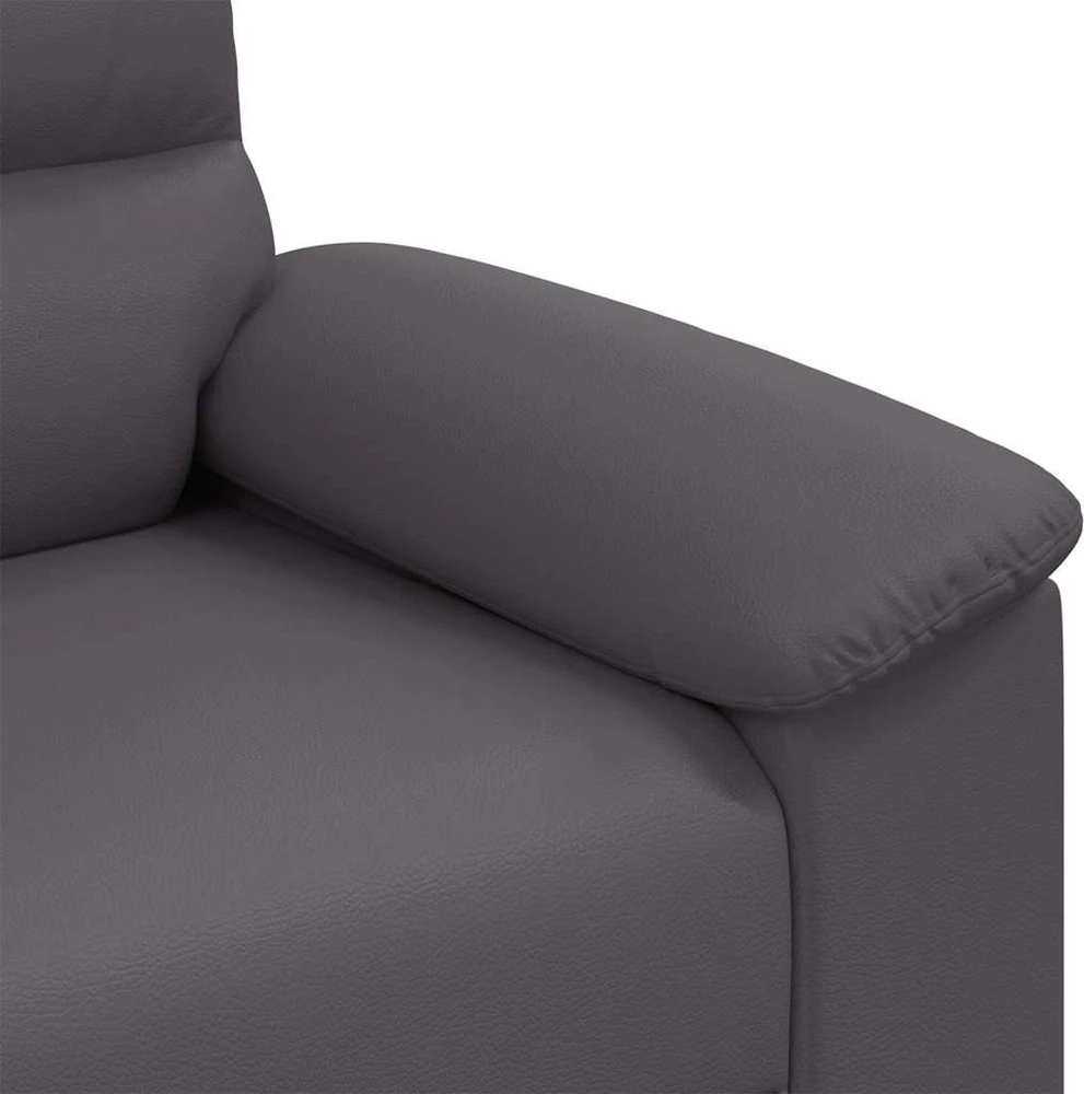 Fotelis Sofa-kėdė, pilka, 100x81x84 cm, dirbtinė oda