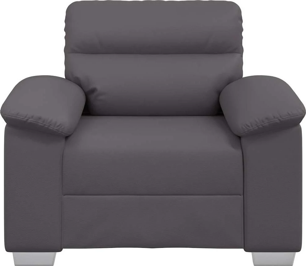 Fotelis Sofa-kėdė, pilka, 100x81x84 cm, dirbtinė oda