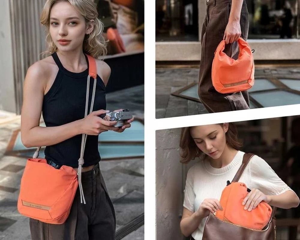 Ulanzi Fotoaparato krepšys per petį telefonui su kamera K&f 5l / Kf13.168 / oranžinis