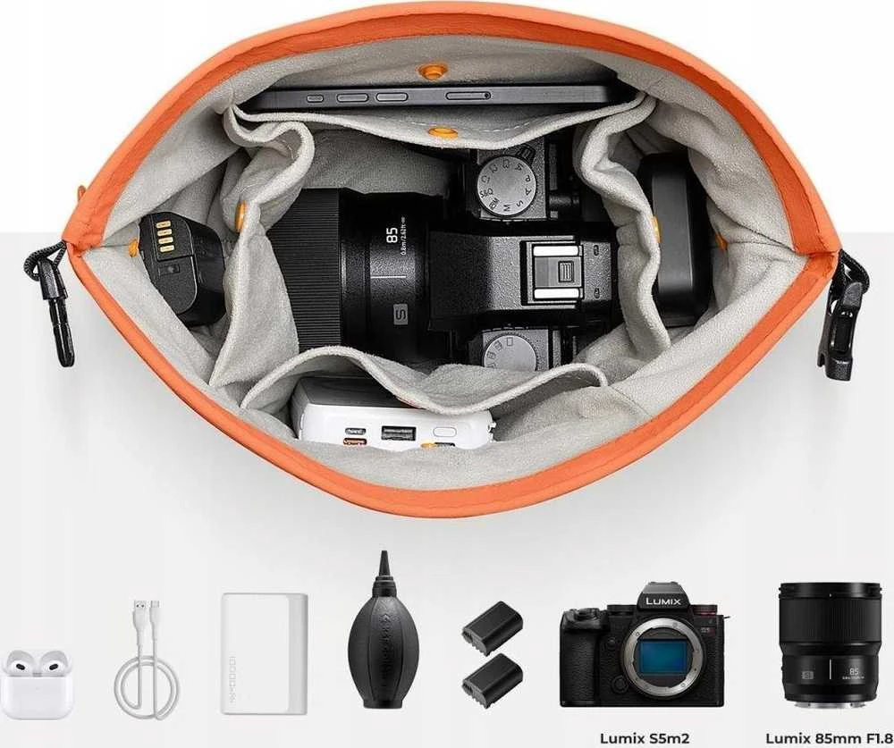 Ulanzi Fotoaparato krepšys per petį telefonui su kamera K&f 5l / Kf13.168 / oranžinis
