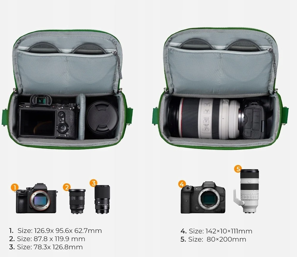 Krepšys Kf Kabura Krepšys Fotograficzna Foto Sling Na Aparat Dslr Dron Kamerę Gimbal K&f / Kf13.179v8 / Žalias