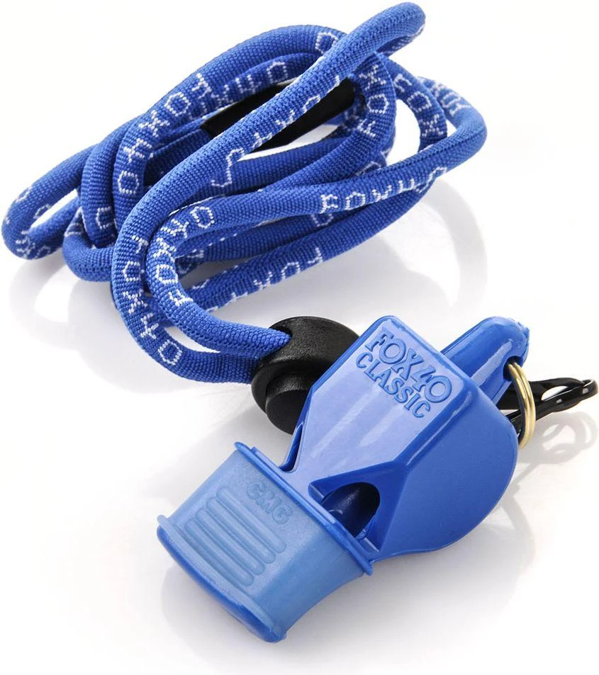 Švilpukas Fox 40 CMG Safety Classic mėlyna + virvutė 9603-0508