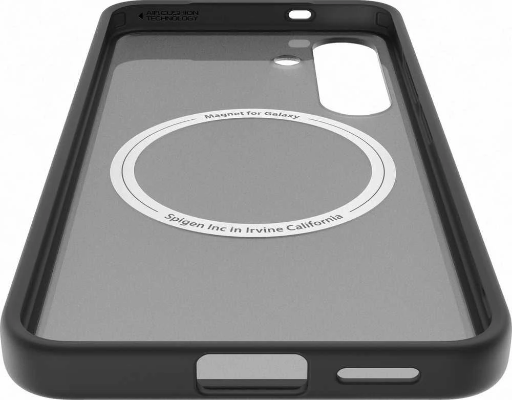 Spigen Capella GP-FPS931PGBJW silikoninis dėklas su MagFit Magnetic Ring skirtas Samsung Galaxy S25 – juodos spalvos