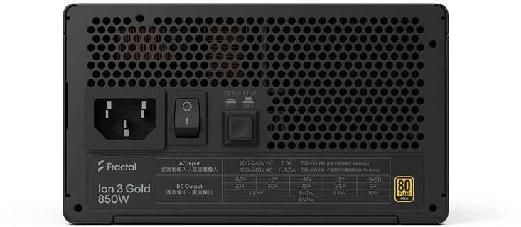 „Fractal Design“ maitinimo šaltinis, Juodas | Ion 3 Gold | 850 W