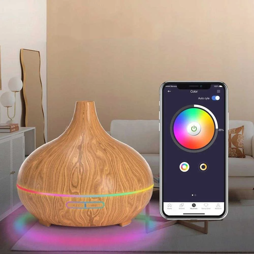Drėkintuvas Išmanusis Wi-Fi eterinių aliejų difuzorius Meross (HomeKit)