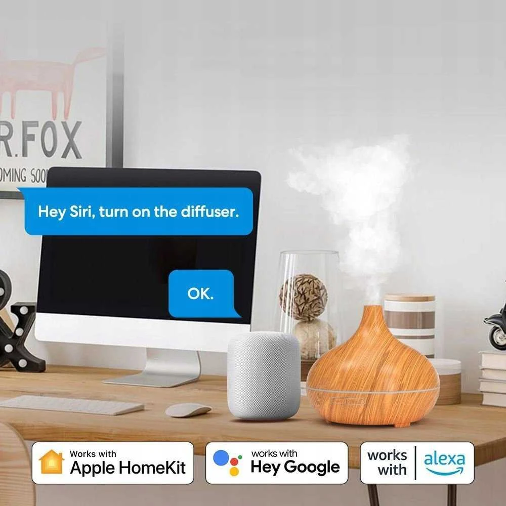 Drėkintuvas Išmanusis Wi-Fi eterinių aliejų difuzorius Meross (HomeKit)