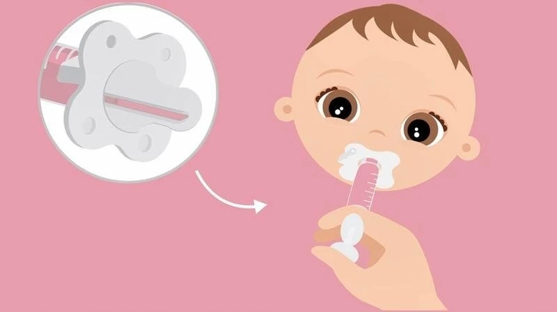 Fridababy Frida Baby čiulptukas vaistams duoti. Čiulptuko formos vaistų dozatorius