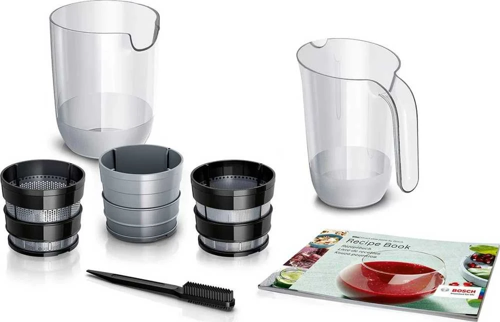 Bosch MESM731M Lėtaeigė sulčiaspaudė, VitaExtract, 150 W, Juoda, šiaušto nerūdijančio plieno