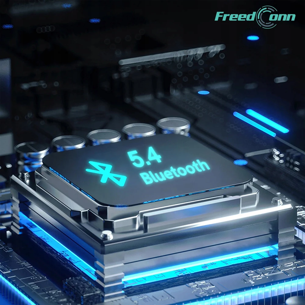 „FreedConn F1 Plus V2 EU BT 5.4+EDR“ motociklo domofonas, veikimo nuotolis iki 500 m, kalba lenkiškai