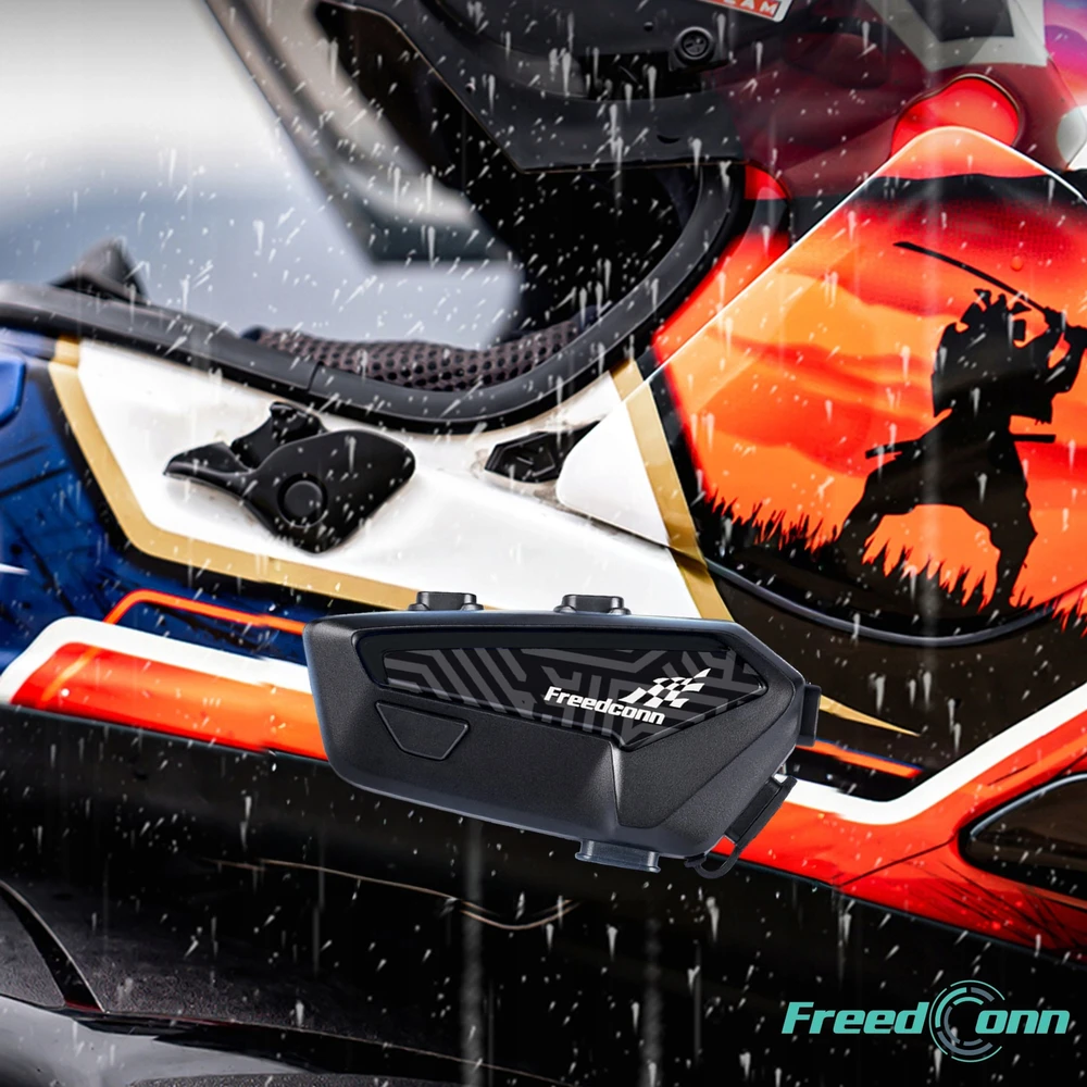 „FreedConn F1 Plus V2 EU BT 5.4+EDR“ motociklo domofonas, veikimo nuotolis iki 500 m, kalba lenkiškai