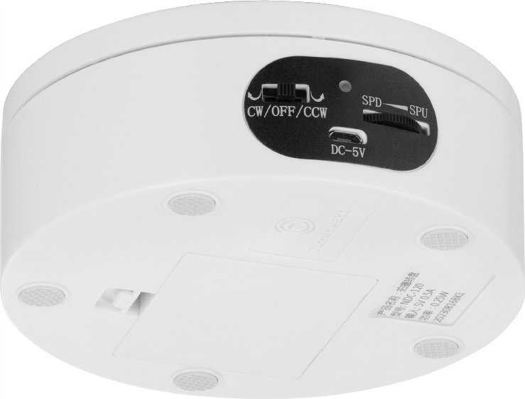 Freepower 360° pasukamas grotuvas 12x4,5 cm, baltas, su reguliuojamu sukimosi greičiu
