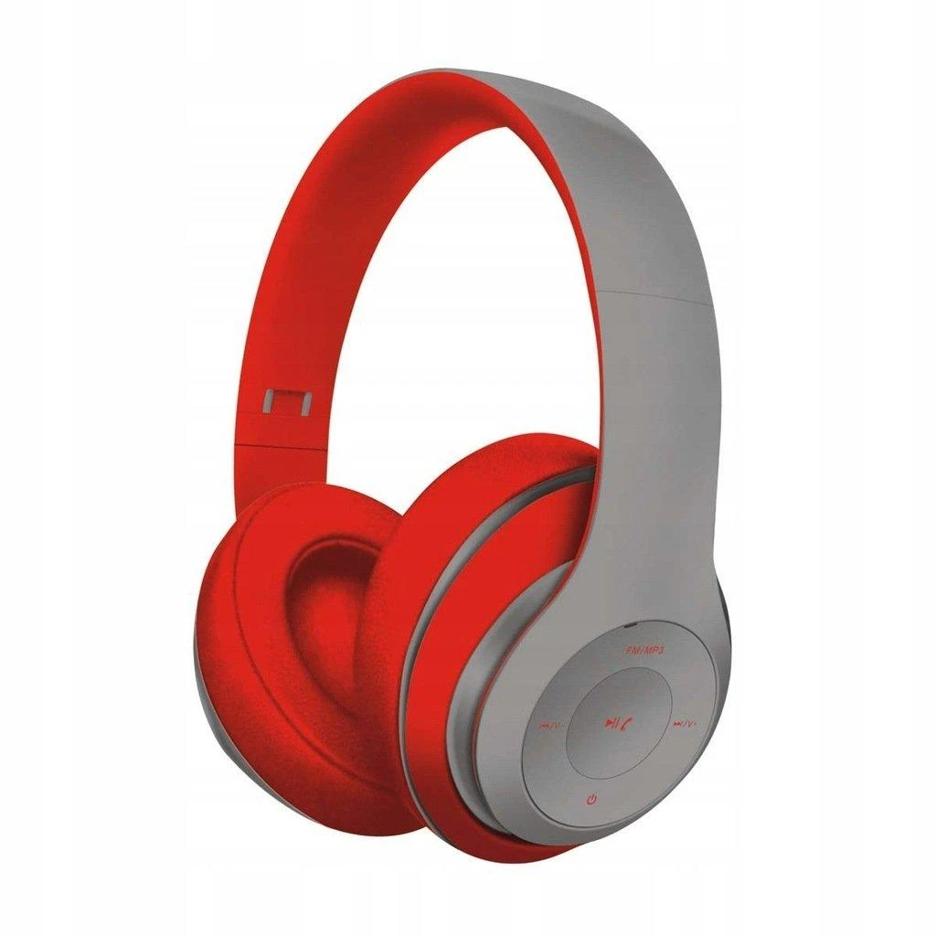 Belaidės Ausinės su FM Radijo imtuvu Omega Freestyle headset FH0916, pilka/raudona