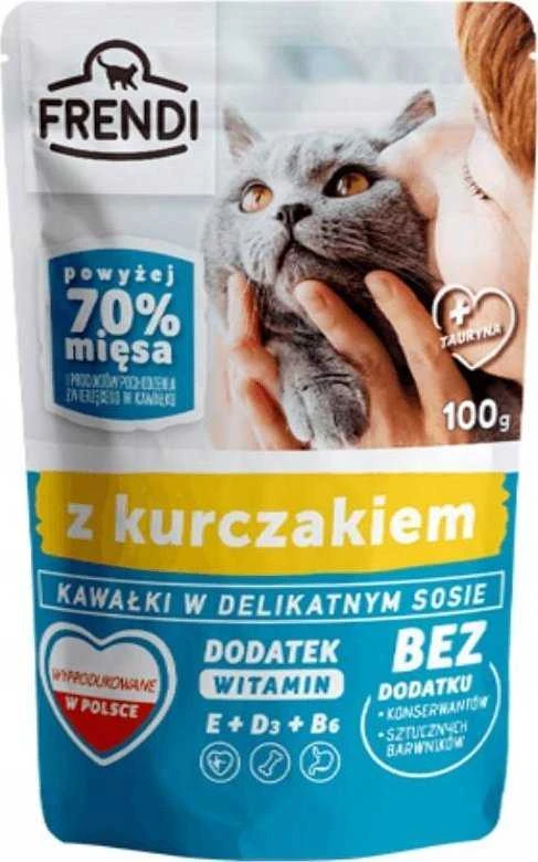 FRENDI Gabaliukai padaže su vištiena - šlapias kačių maistas - 100g