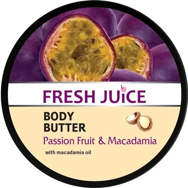 Fresh Juice Passiflora ir Makadamijos drėkinantis kūno sviestas, 225 ml