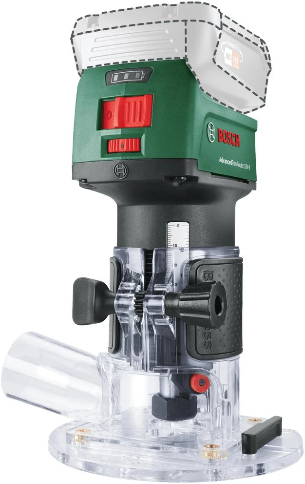 Bosch AdvancedTrimRouter 18V-8 freza SET-be akumuliatoriaus ir kroviklio
