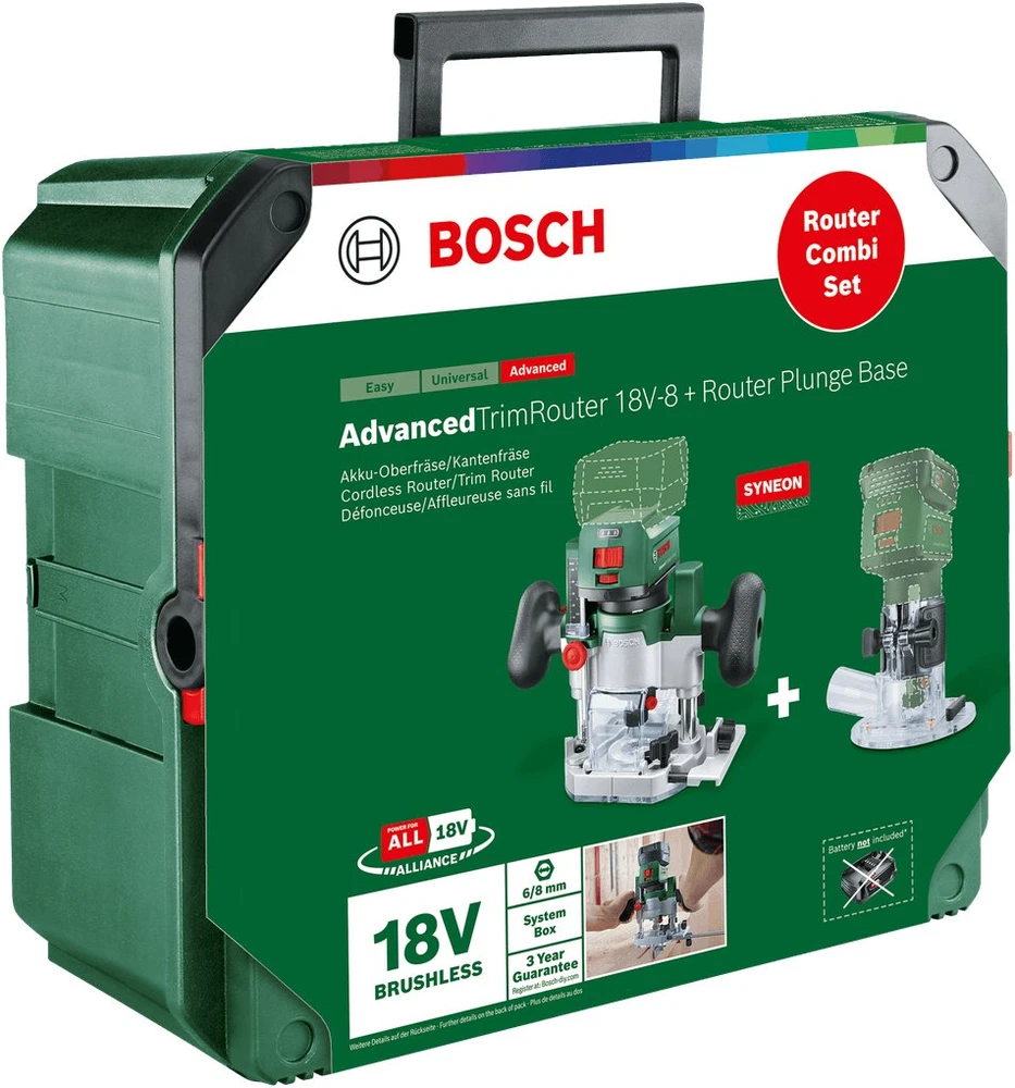 Bosch AdvancedTrimRouter 18V-8 freza SET-be akumuliatoriaus ir kroviklio