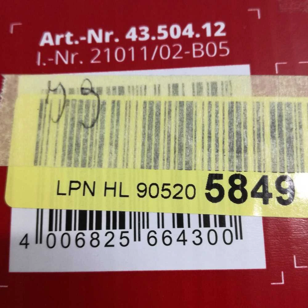 Einhell frėzos pakuotės identifikaciniai kodai