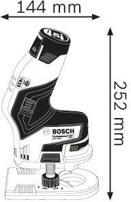 Bosch Akumuliatorinė rankinė freza GKF 12V-8, 2x3.0Ah, ACC