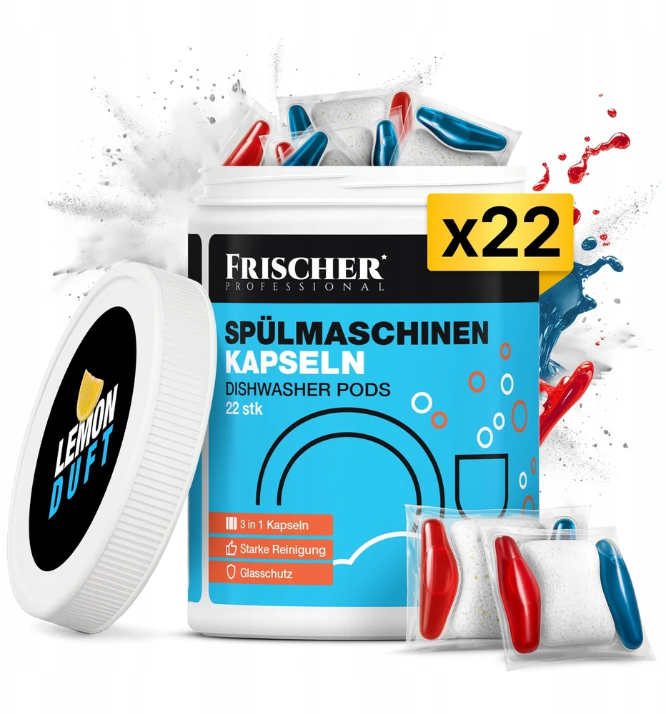 Frischer Šviežios 3-in-1 indaplovės kapsulės, 22 vnt