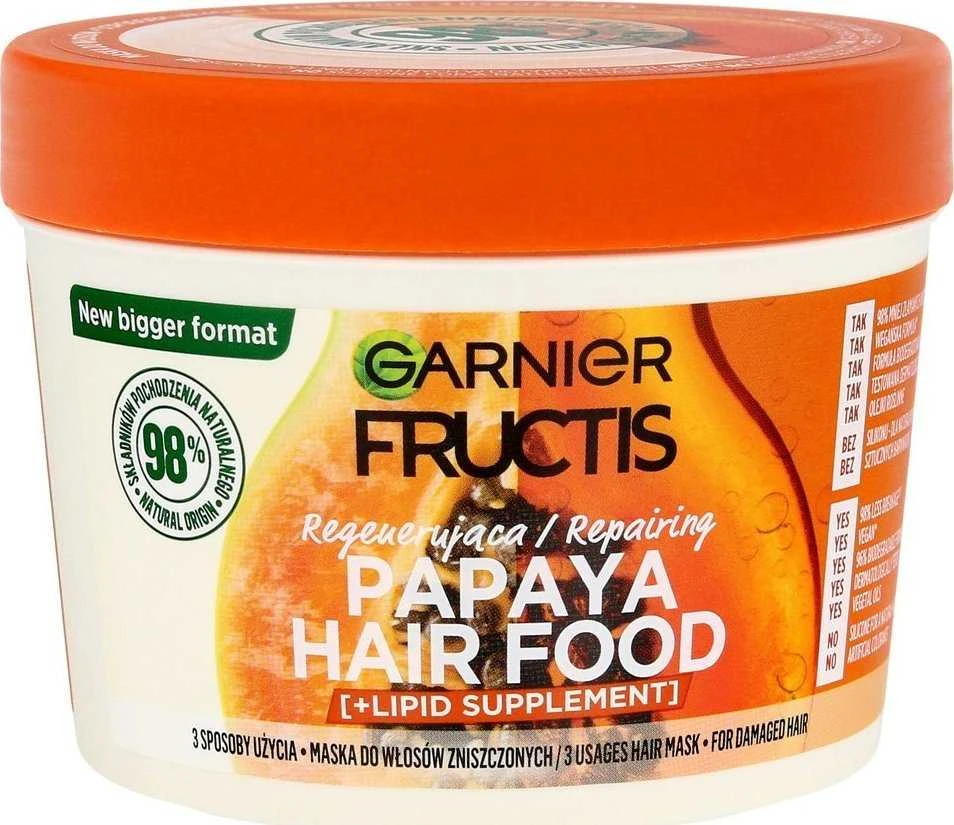 Garnier Fructis Hair Food Papaya Repairing Mask Hair Mask moterims, 400 ml