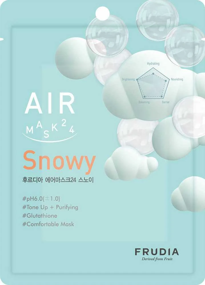 „Frudia Air 24 Snowy“ skaistinamoji lakštinė veido kaukė, 25 ml