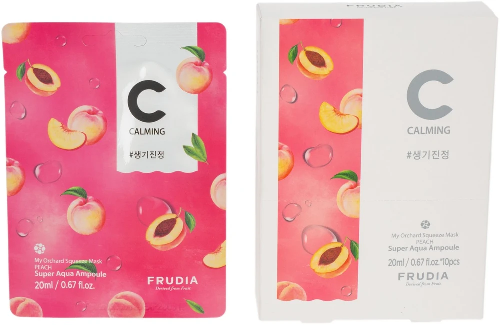 FRUDIA MY ORCHARD SQUEEZE PEACH veido kaukės, 10 x 20 ml