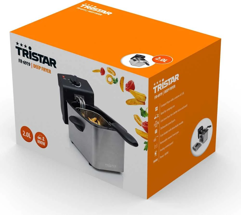 Gruzdintuvė Tristar gruzdintuvė FR-6919 Galia 800 W, Talpa 2 L, Sidabrinės spalvos