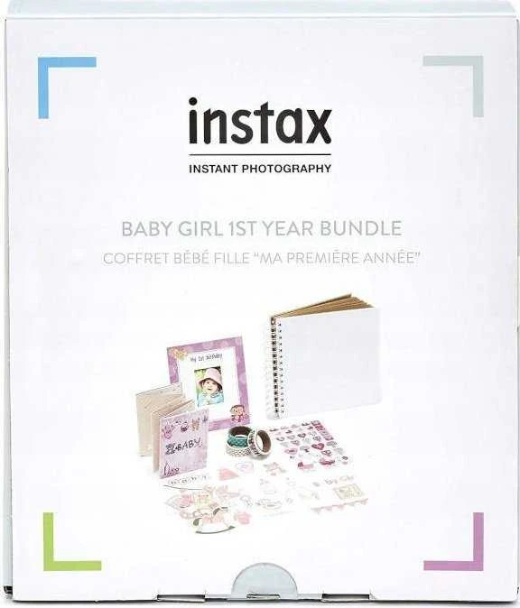 Nuotraukų rėmelis Fujifilm instax rinkinys 1-ajam vaiko gimtadieniui, rožinis (rėmelis, albumas, lipdukai ir dekoruota lipni jostelė)