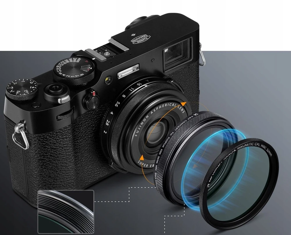 Filtras Kf Filtras Dyfuzyjny Juodas Diffusion 1/4 do FujiFilm X100 X100S X100VI X100F / KF01.2883