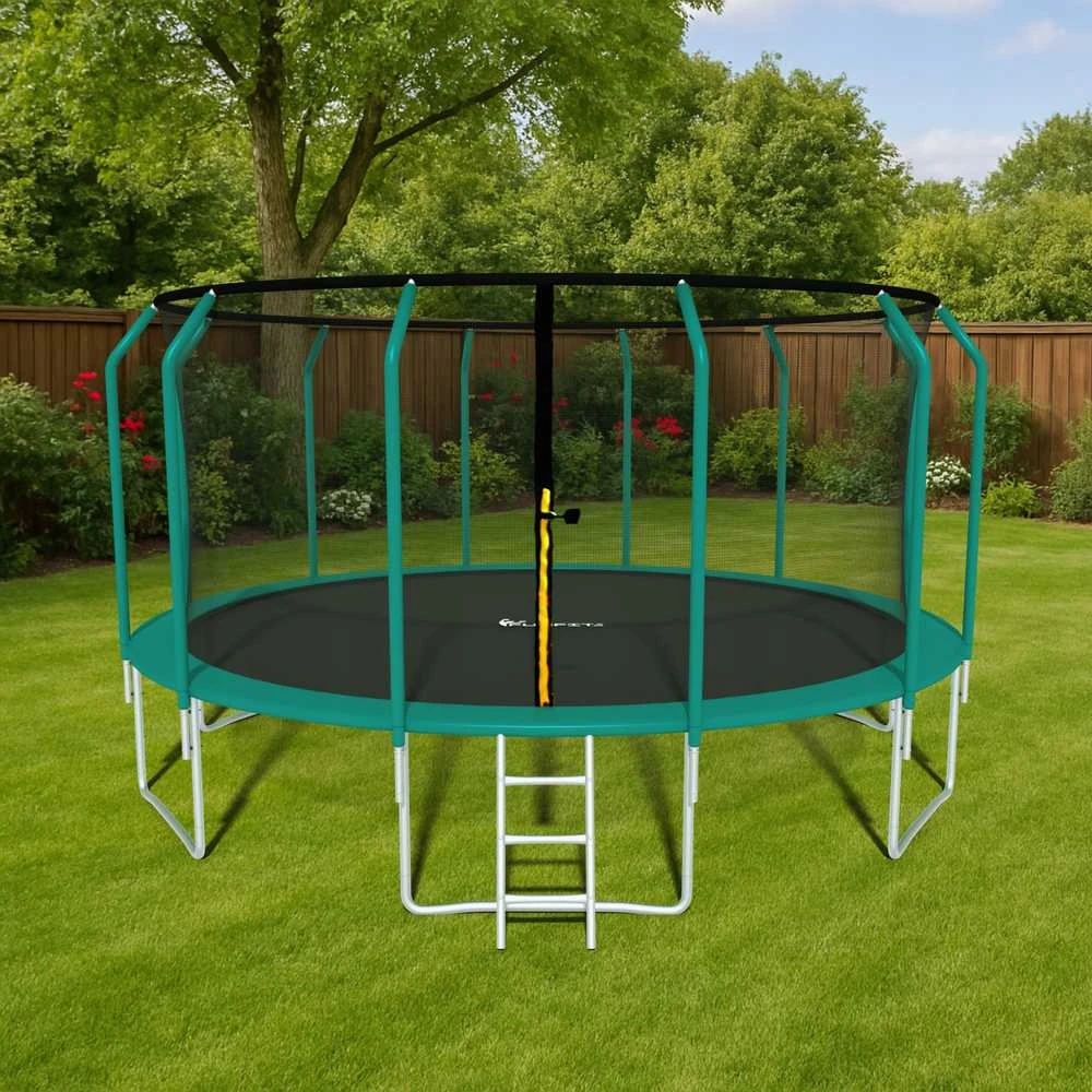 Batutas Funfit Batutas vaikams 374cm su išoriniu tinklu ir kopėčiomis