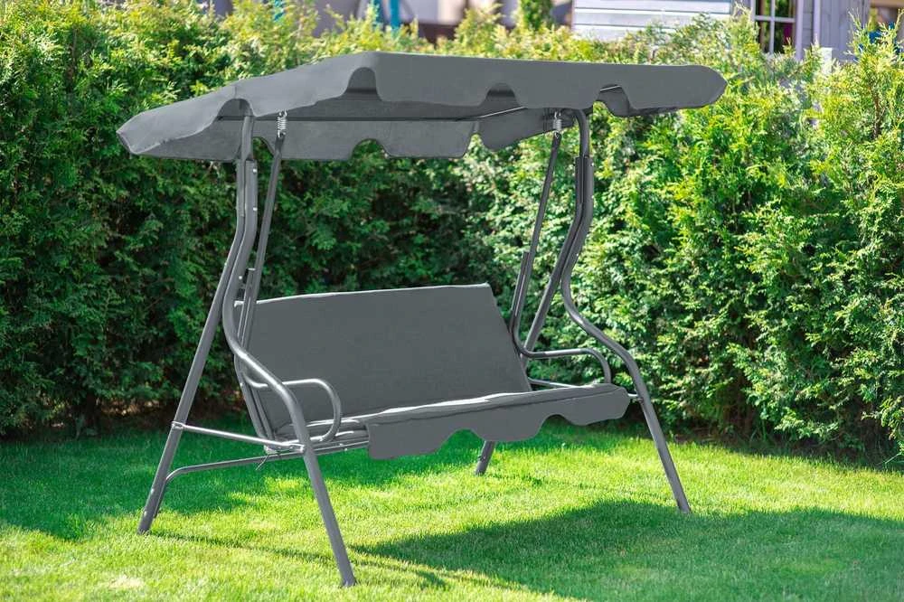Funfit Garden Sodo sūpynės "Relax" 3 asmenims, pilkos spalvos