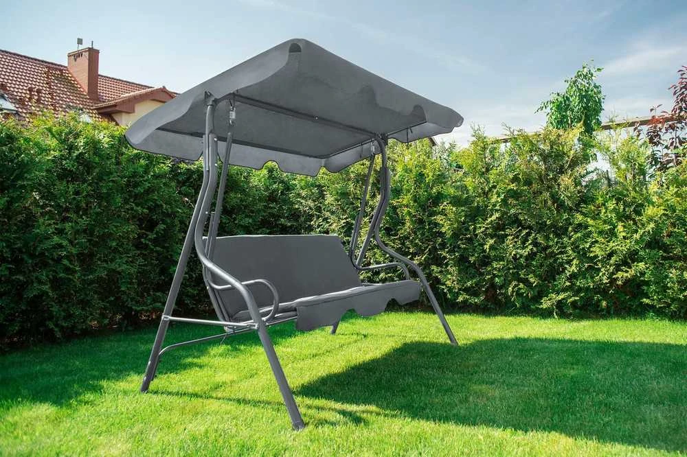 Funfit Garden Sodo sūpynės "Relax" 3 asmenims, pilkos spalvos