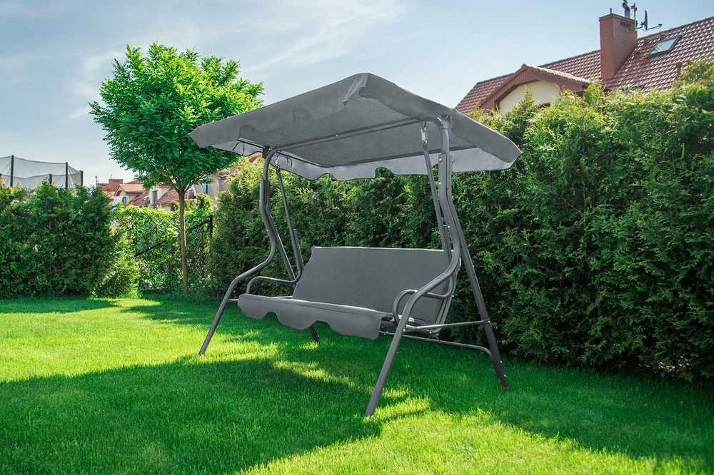 Funfit Garden Sodo sūpynės "Relax" 3 asmenims, pilkos spalvos