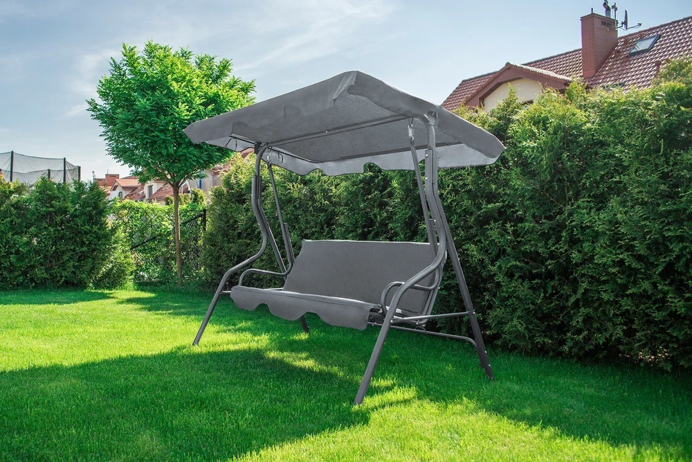 Funfit Garden Sodo sūpynės "Relax" 3 asmenims, pilkos spalvos