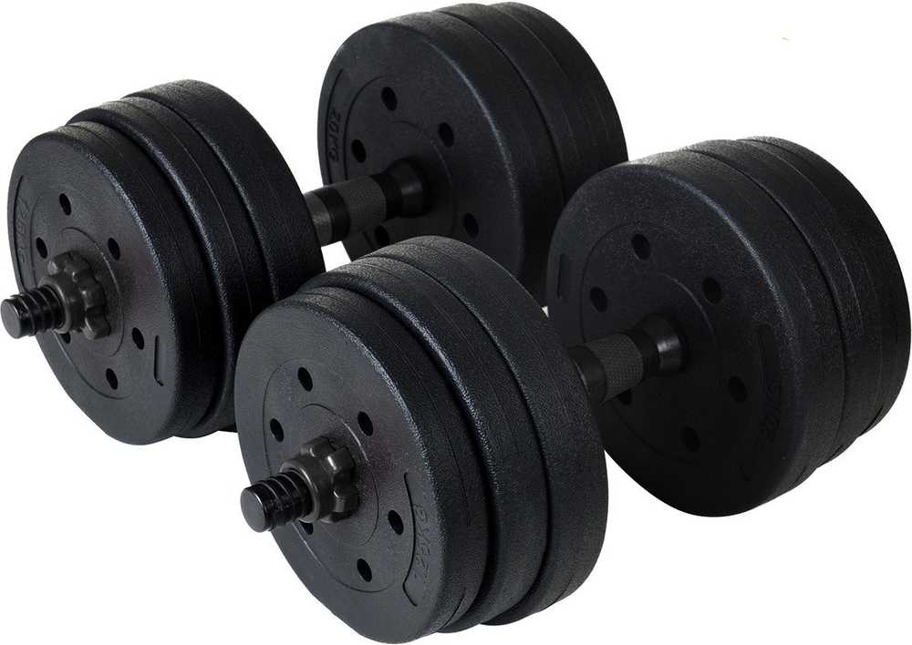 „Funfit 4258“ bituminiai hanteliai, 2 x 10 kg, juodi