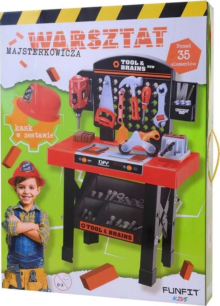 FunFit Žaislinis meistro įrankių rinkinys, įrankių komplektai Workbench With Tools