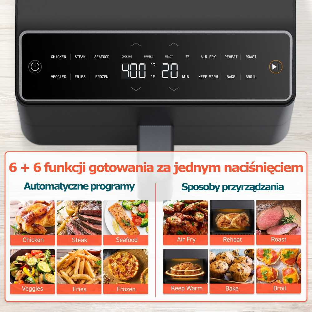 Gruzdintuvė Cosori Dual Blaze airfrier, tamsiai pilka
