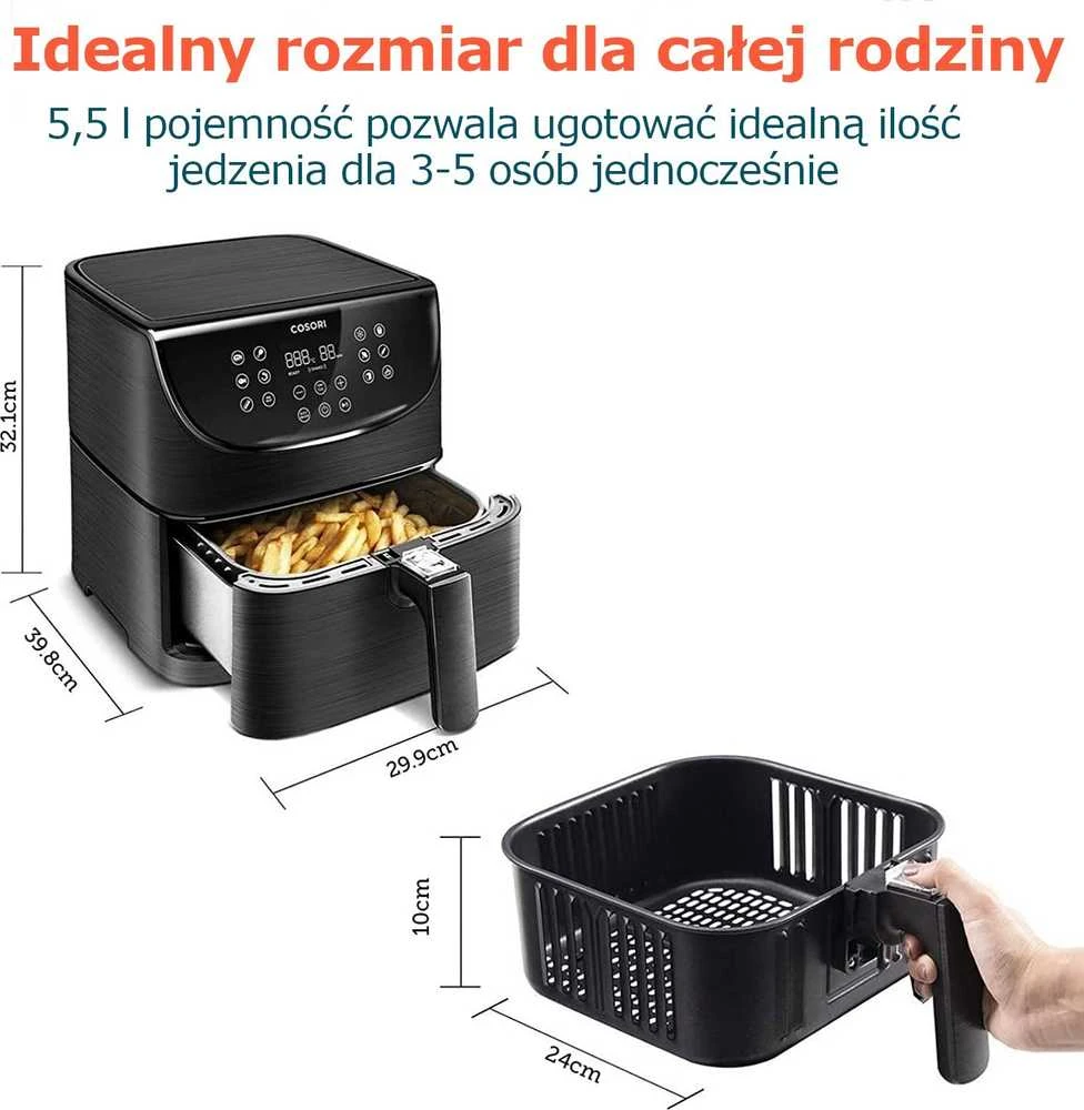 Cosori Smart CS158-AF-RXB karšto oro gruzdintuvė, 5.5l