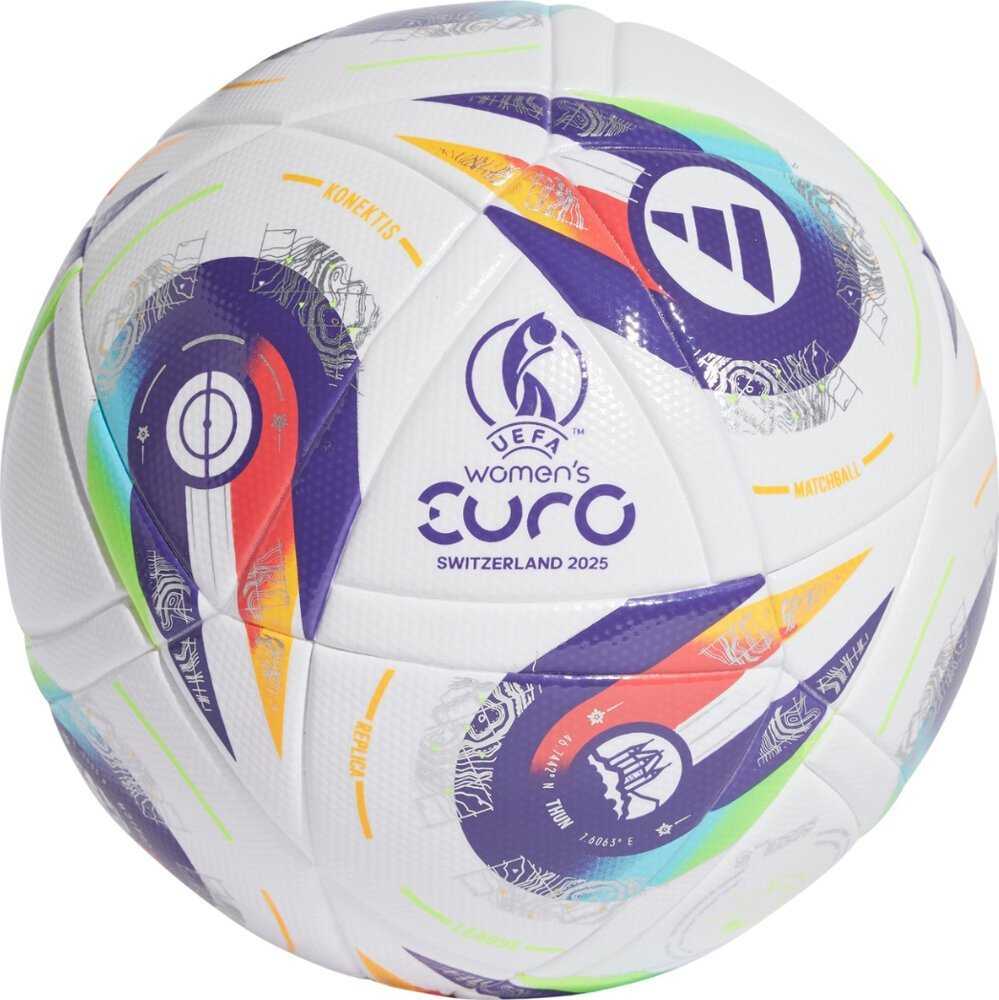 Adidas moterų EURO 2025 League futbolo kamuolys dydis 5 - Balta