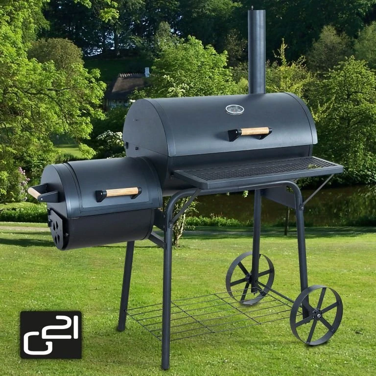 G21 BBQ didelės kepsninės su medžio anglių rūkykla 40 cm x 59 cm