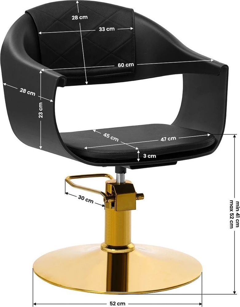Activeshop Kirpyklos kėdė Gabbiano A364 Gold Juodas