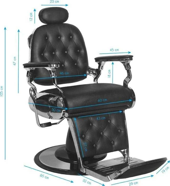 Activeshop Kirpyklos kėdė Barber Chair Gabbiano Francesco Chrome Juodas